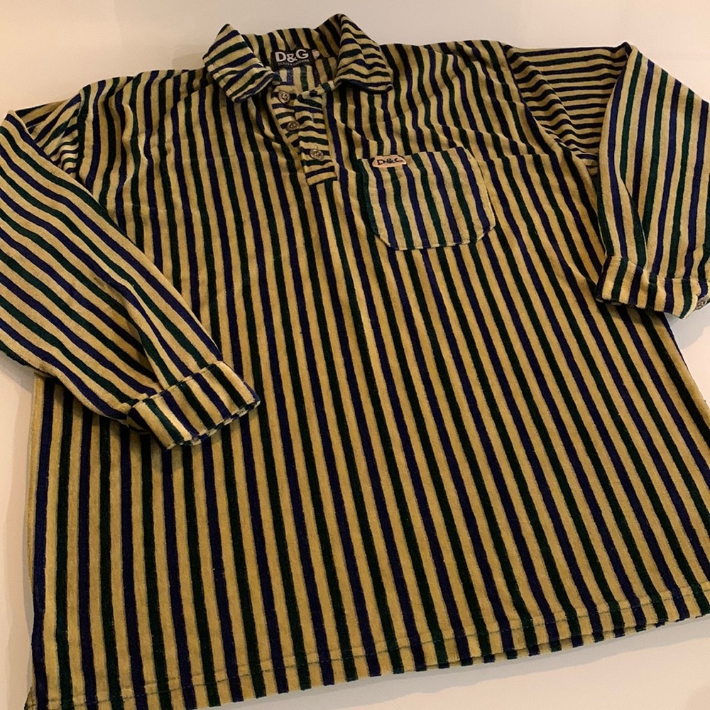 Dolce and Gabbana vintage velour polo - likely size M